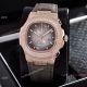 Japan Grade Patek Philippe Nautilus Diamonds Watches Rose Gold White Face (2)_th.jpg